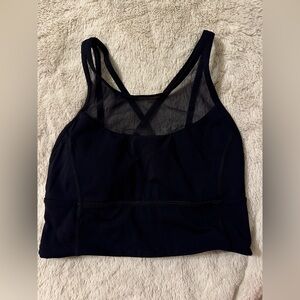 Lululemon Athletica Black Tank Top Scoop Neck Wide Straps Mesh Bra